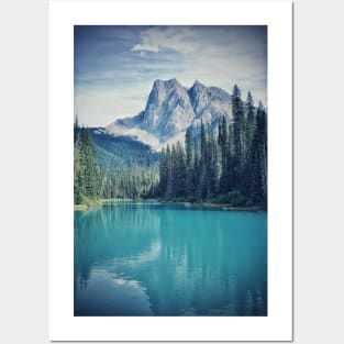 Magestic Alberta Rocky mountain landscape with teal blue water Posters and Art